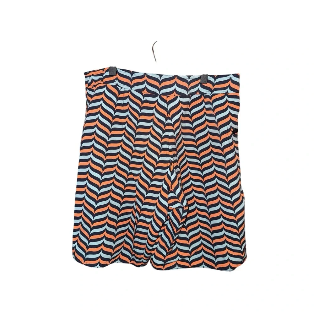 Patagonia Board‎ Shorts 35 Orange Blue Geometric Wave Print Swim Trunks Pockets